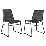 Dacy - Faux Rattan Metal Dining Side Chair (Set of 2) - Brown