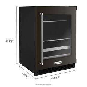 24" Beverage Center With Glass Door And Metal-Front Racks - Black