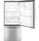 GE(R) ENERGY STAR(R) 21.0 Cu. Ft. Bottom-Freezer Refrigerator - (GDE21EYKFS)