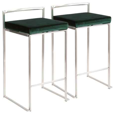 Fuji - Counter Stool Steel With Cushion - Stainless Steel