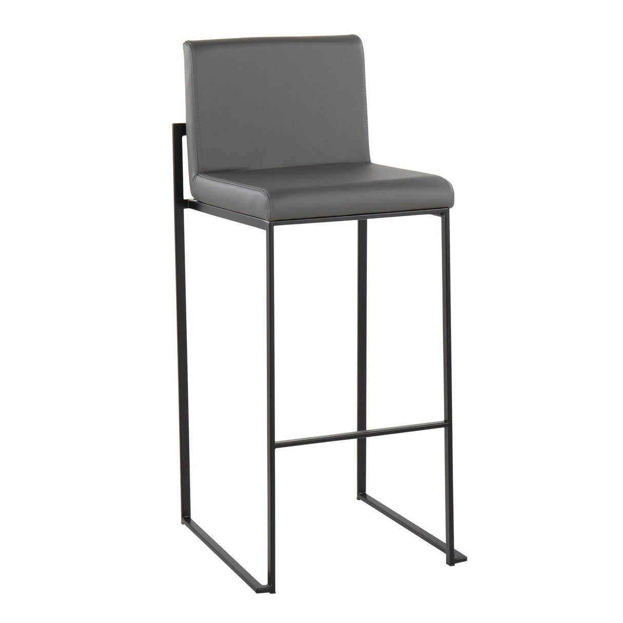 Fuji - High Back Barstool - Black Steel Legs