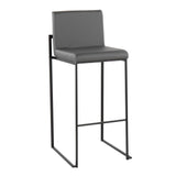 Fuji - High Back Barstool - Black Steel Legs