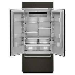 20.8 Cubic Feet 36" Width Built In Stainless Steel French Door Refrigerator With Platinum Interior Design - Black