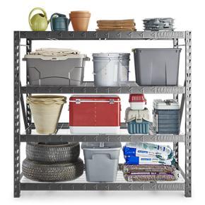 77" Wide Heavy Duty Rack With Four 24" Deep Shelves