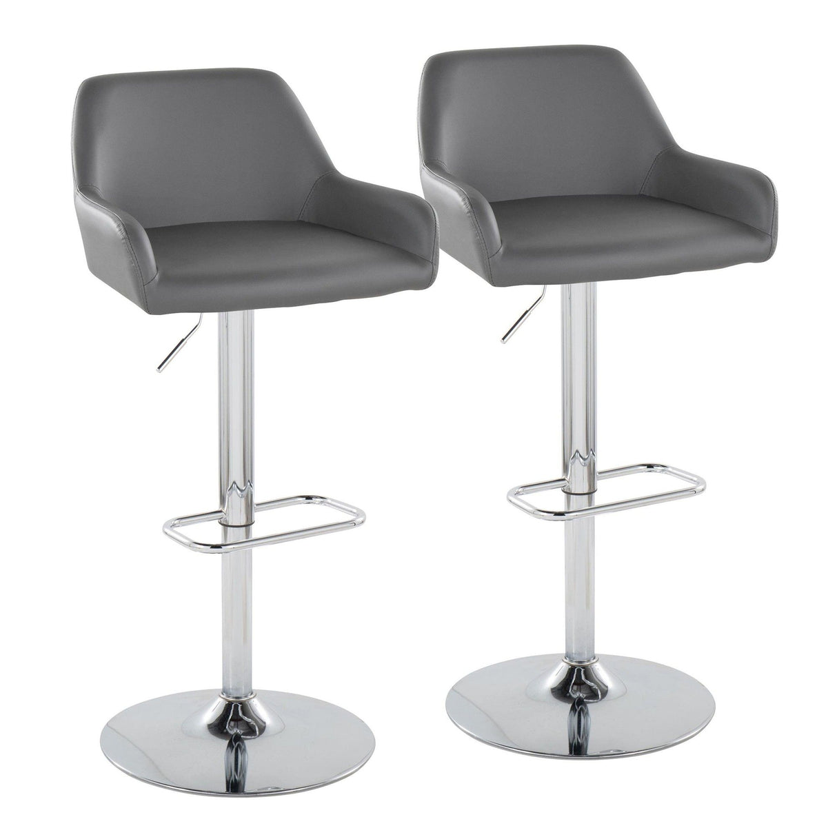 Daniella - Adjustable Barstool (Set of 2) - Chrome Base