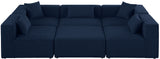 Cube - Modular Sectional 6 Piece - Navy - Fabric