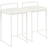 Fuji - Stackable Counter Stool - White Base (Set of 2)