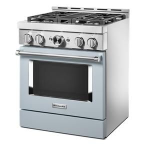 KitchenAid 30'' Smart Commercial-Style Gas Range With 4 Burners - Misty Blue