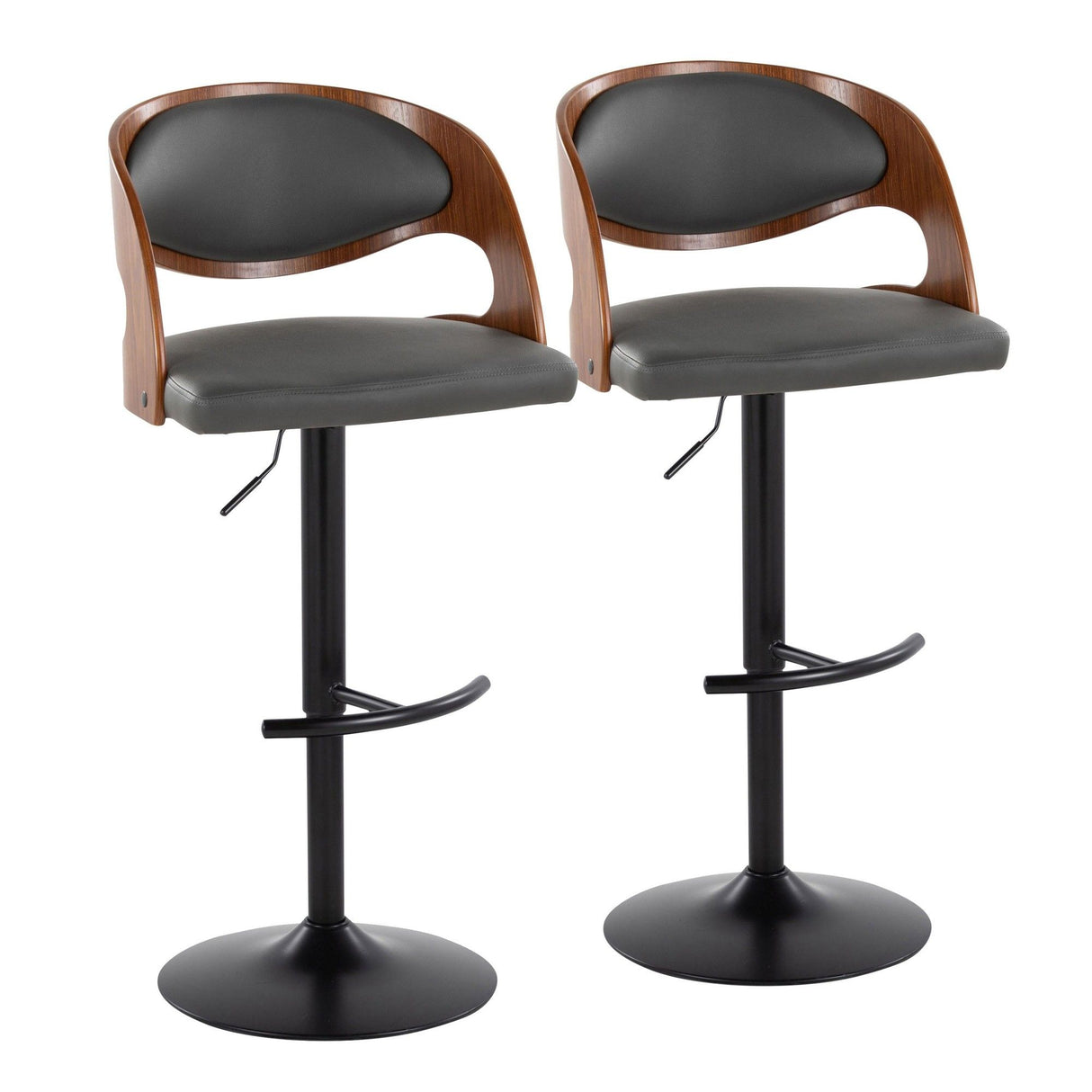 Pino - Adjustable Barstool (Set of 2) - Black Base