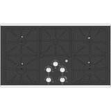 GE(R) 36" Built-In Gas on Glass Cooktop with 5 Burners and Dishwasher Safe Grates - (JGP5536SLSS)