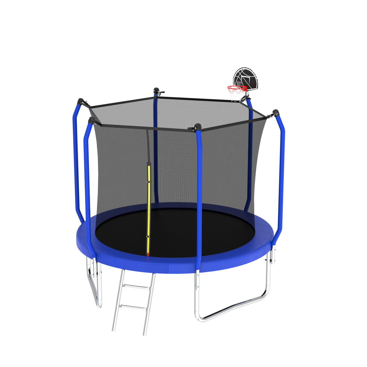 Trampoline With Basketball Hoop, Astm Approved Reinforced Type Outdoor Trampoline With Enclosure Net