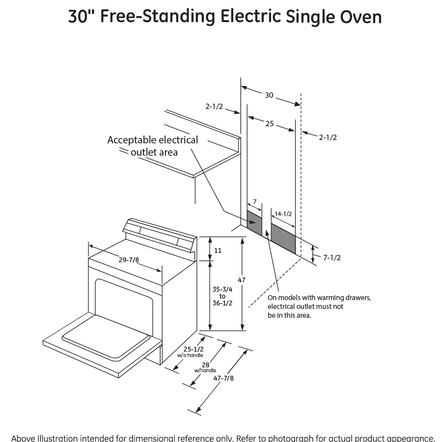 GE(R) 30" Free-Standing Electric Range - (JB625DKBB)