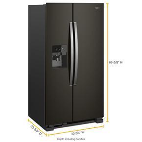 33" Wide Side-By-Side Refrigerator - 21 Cubic Feet