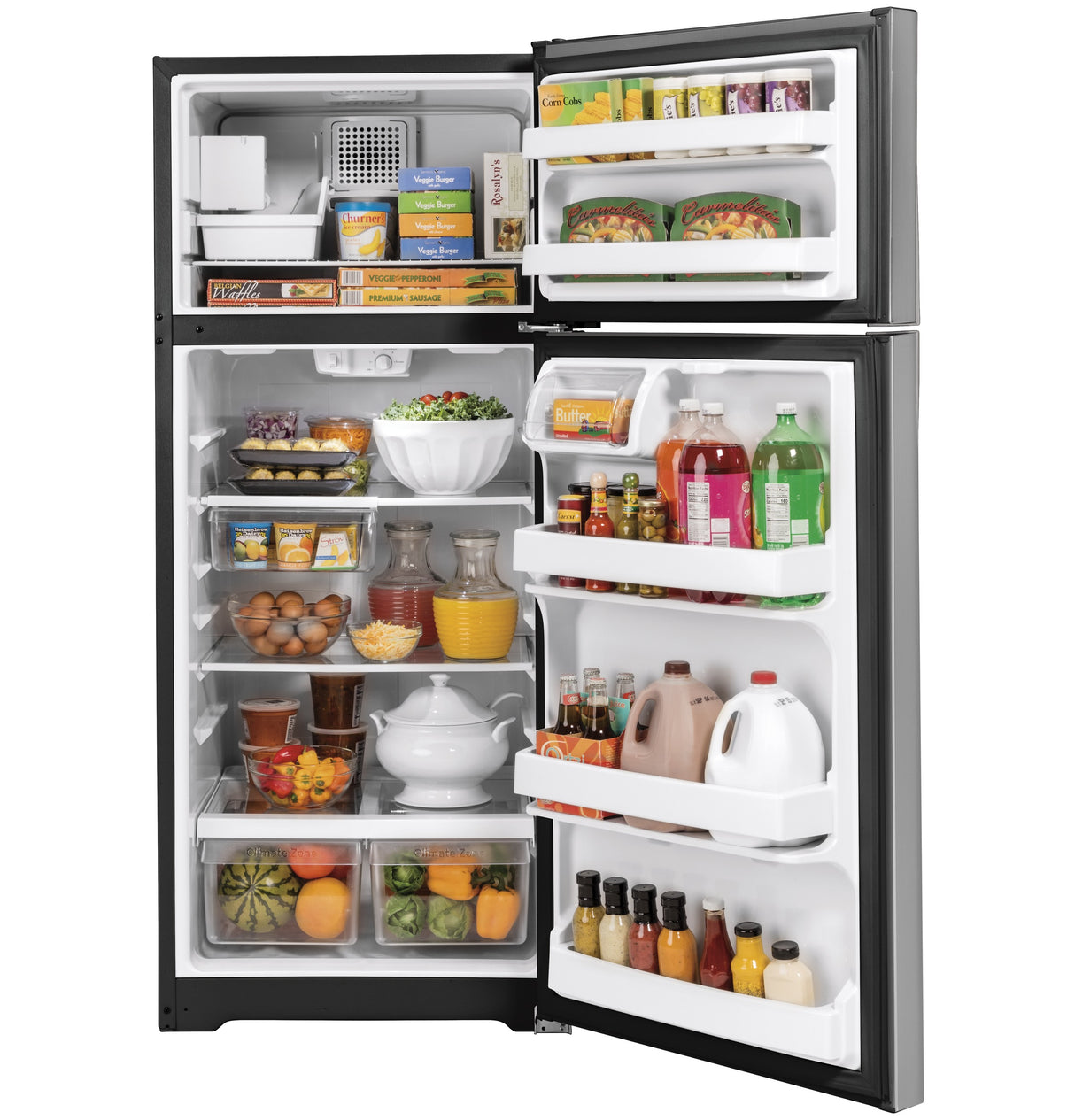 GE(R) ENERGY STAR(R) 17.5 Cu. Ft. Top-Freezer Refrigerator - (GIE18GSNRSS)