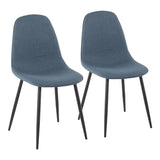 Pebble - Chair - Black Steel And Velvet (Set of 2)