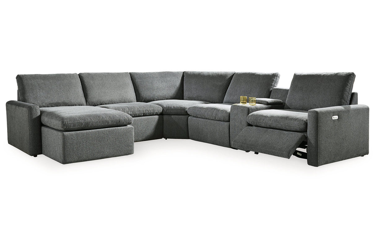 Hartsdale 6-piece Left Arm Facing Reclining Sectional With Console and Chaise - (60508S7)