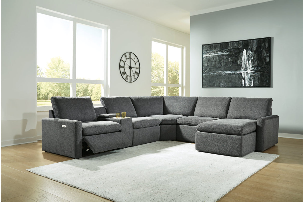 Hartsdale 6-piece Right Arm Facing Reclining Sectional With Console and Chaise - (60508S8)