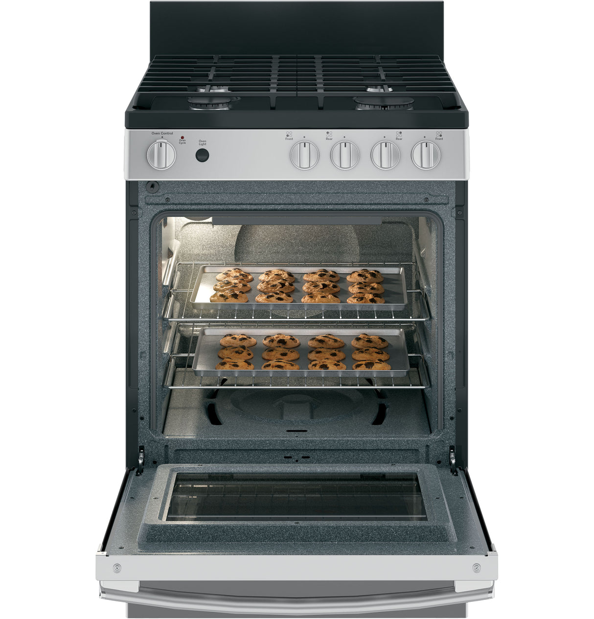 GE(R) 24" Steam Clean Free-Standing/Slide-in Gas Range - (JGAS640RMSS)