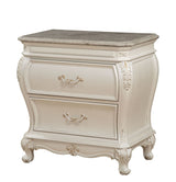 Chantelle - Nightstand With Granite Top - White