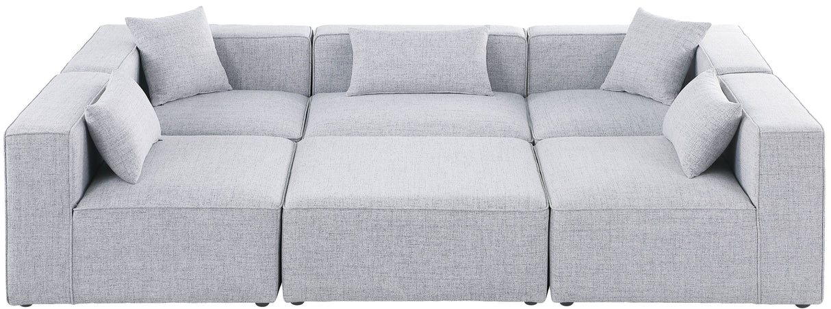 Cube - Modular Sectional 6 Piece - Gray - Fabric