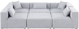 Cube - Modular Sectional 6 Piece - Gray - Fabric