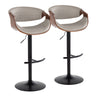 Symphony - Mid Century Modern Adjustable Barstool With Swivel With Rounded T Footrest (Set of 2)