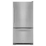 22 Cubic Feet 33" Width Full Depth Non Dispense Bottom Mount Refrigerator