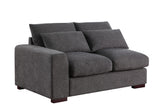 Tatman - Linen Blend Sectional With 2 Ottomans - Dark Gray