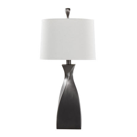 Curvo - Contemporary Table Lamp (Set of 2) - Rubbed Gray Slate / White