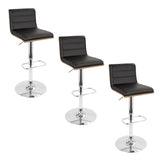 Vasari - Adjustable Barstool With Swivel - Chrome Metal