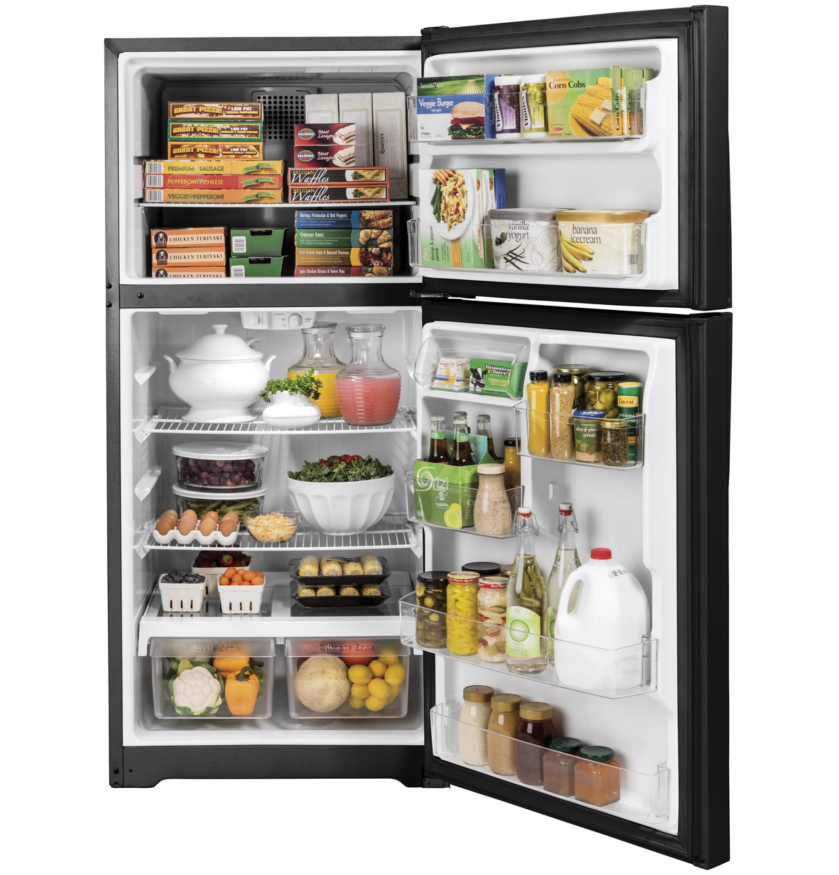 GE(R) ENERGY STAR(R) 19.2 Cu. Ft. Top-Freezer Refrigerator - (GTE19DTNRBB)