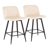 Toriano - 26" Fixed-Height Counter Stool (Set of 2) - Black Square Base