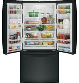 GE(R) ENERGY STAR(R) 18.6 Cu. Ft. Counter-Depth French-Door Refrigerator - (GWE19JGLBB)