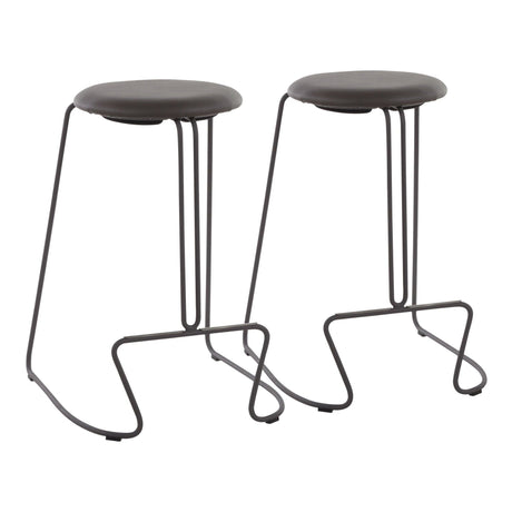 Finn - Counter Stool - Grey Steel Base (Set of 2)