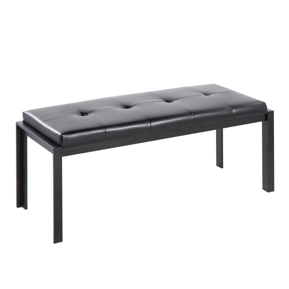 Fuji - Bench - Black Metal And Black Faux Leather