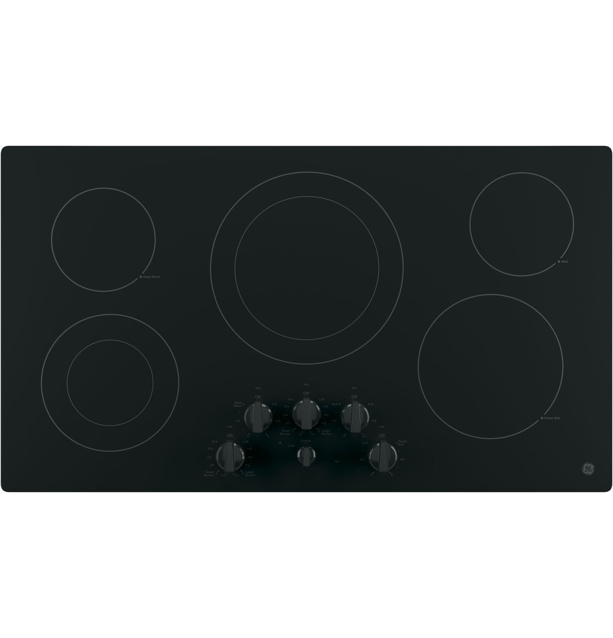 GE(R) 36" Built-In Knob Control Electric Cooktop - (JP3536DJBB)