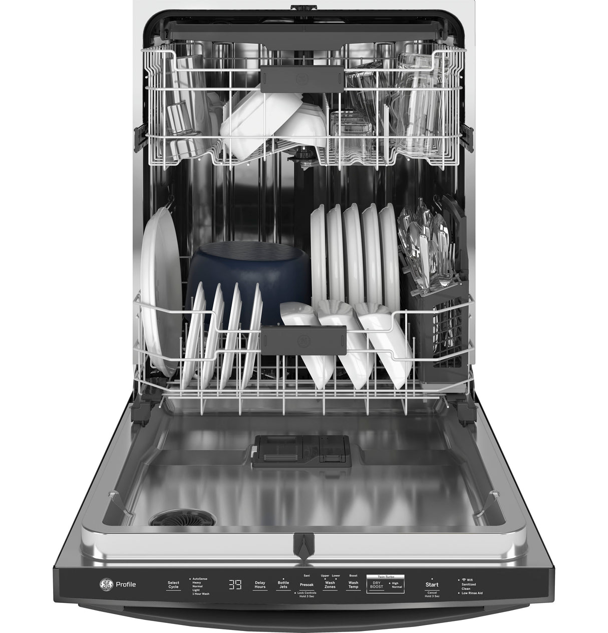 GE Profile(TM) ENERGY STAR(R) Top Control with Stainless Steel Interior Dishwasher with Sanitize Cycle & Twin Turbo Dry Boost - (PDT785SBNTS)