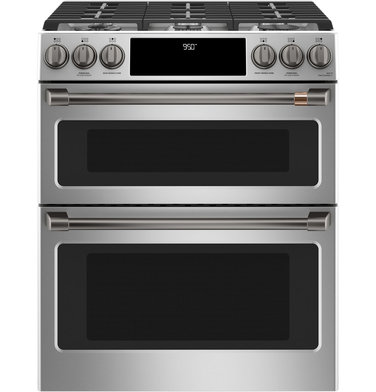 Caf(eback)(TM) 30" Smart Slide-In, Front-Control, Dual-Fuel, Double-Oven Range with Convection - (C2S950P2MS1)