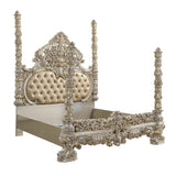 Danae - Eastern King Bed - PU, Champagne & Gold Finish