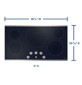 GE(R) 36" Built-In Knob Control Electric Cooktop - (JEP5036STSS)