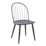 Riley - Industrial High Back Armless Chair (Set of 2) - Black