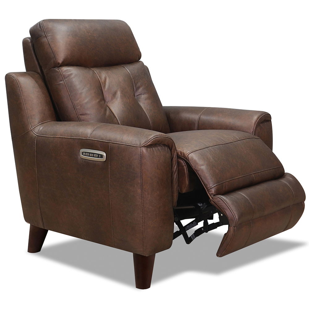 Torino - Power Headrest, Lumbar, Zero Gravity Waxy Pull Up Leather Recliner - Brown