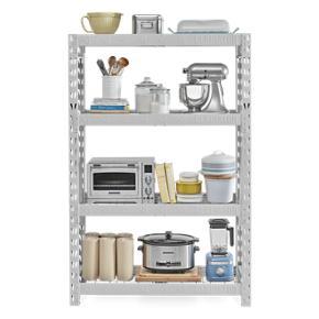 48" Wide Heavy Duty Rack With Four 18" Deep Shelves - Hammered White