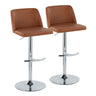 Toriano - Adjustable Barstool (Set of 2) - Chrome Base