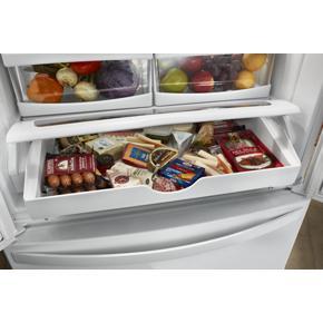 33" Wide French Door Refrigerator - 22 Cubic Feet - White