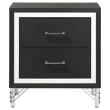 Lucia - 2-Drawer Nightstand Bedside Table - Black