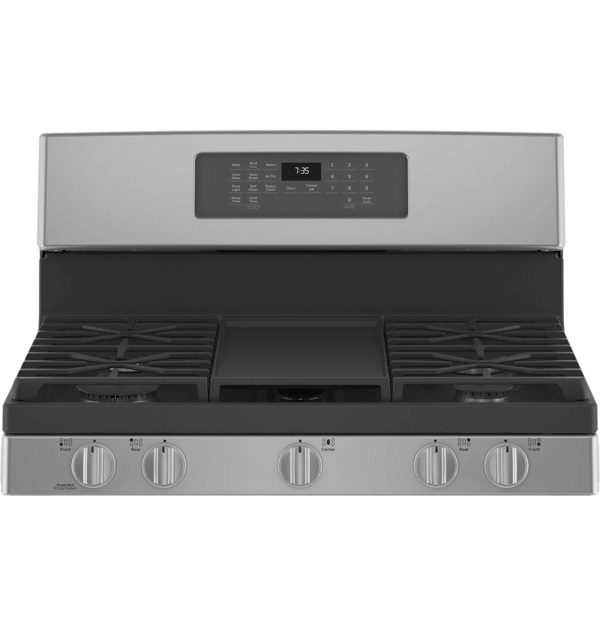 GE(R) 30" Free-Standing Gas Convection Range with No Preheat Air Fry - (JGB735SPSS)