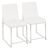 Fuji - High Back Dining Chair - Velvet Seat And Stainless Steel (Set of 2)