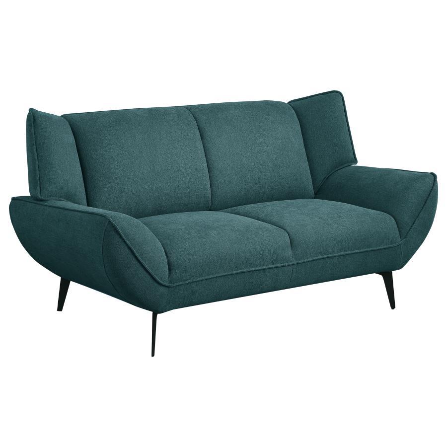 Acton - Upholstered Flared Arm Loveseat - Teal Blue