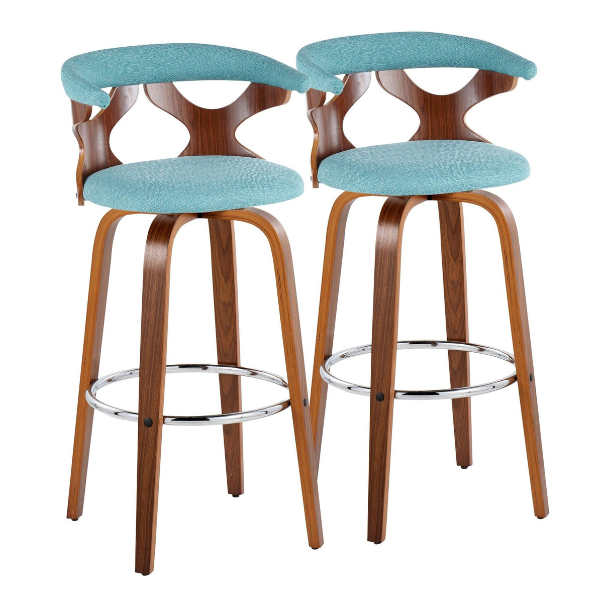 Gardenia - 30" Fixed-Height Barstool (Set of 2) - Walnut Base